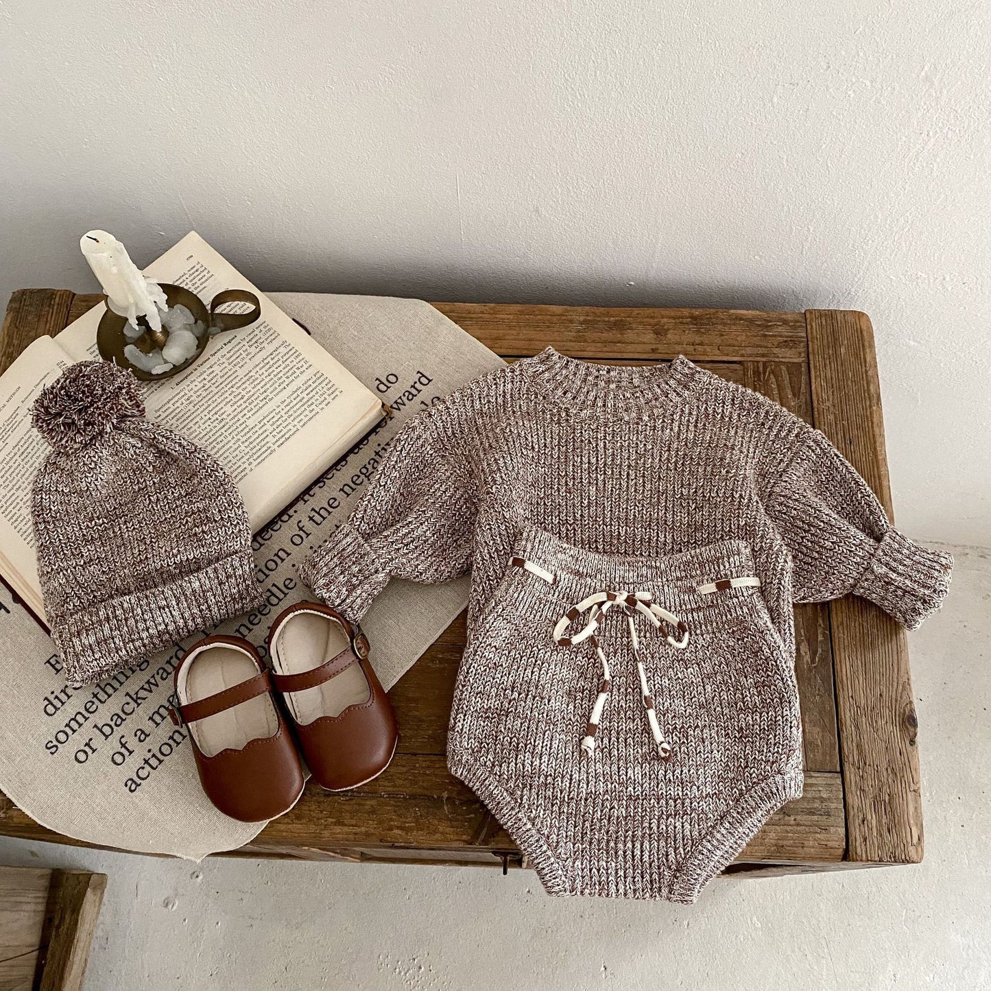 Baby Thick Fur Knitted 3-piece Set