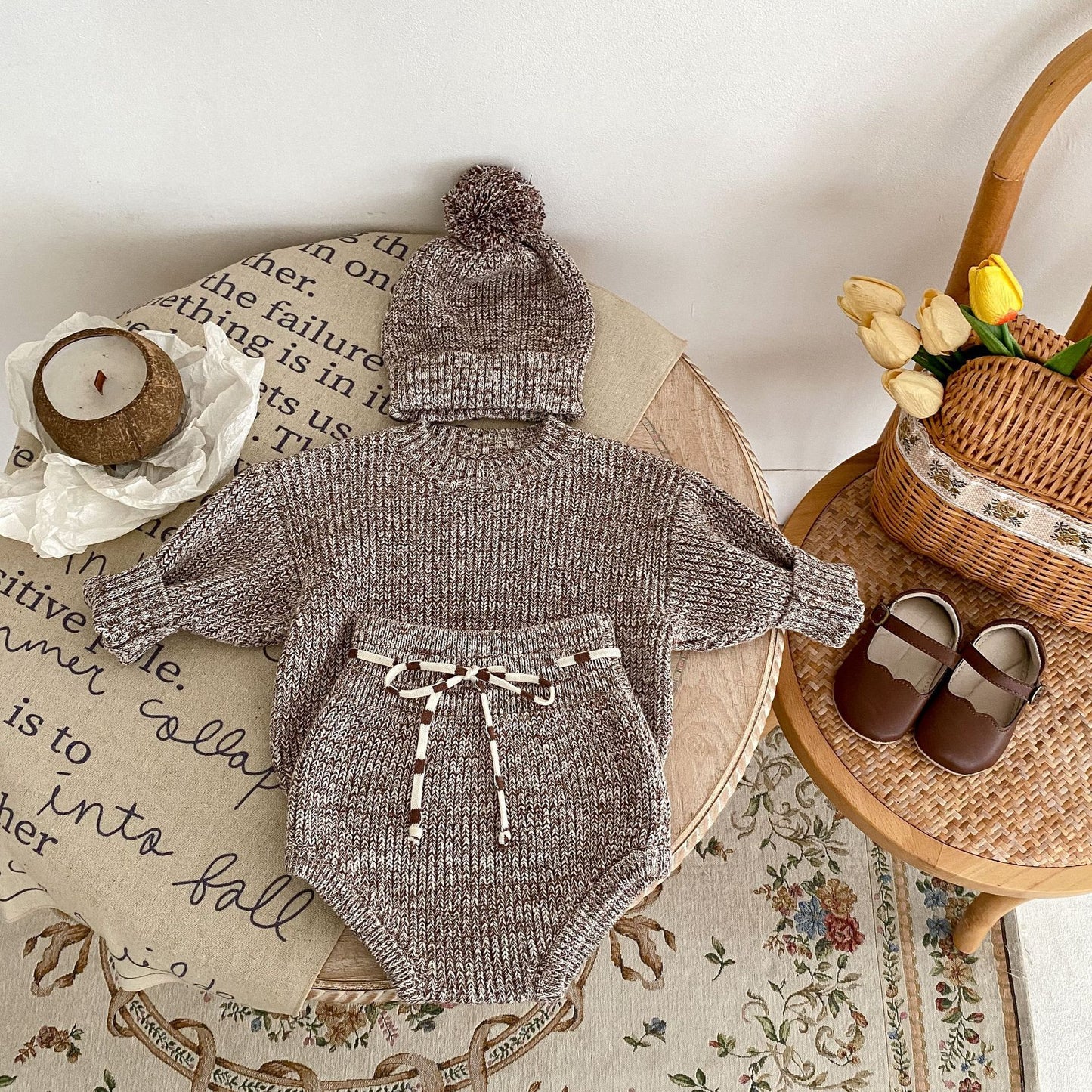 Baby Thick Fur Knitted 3-piece Set