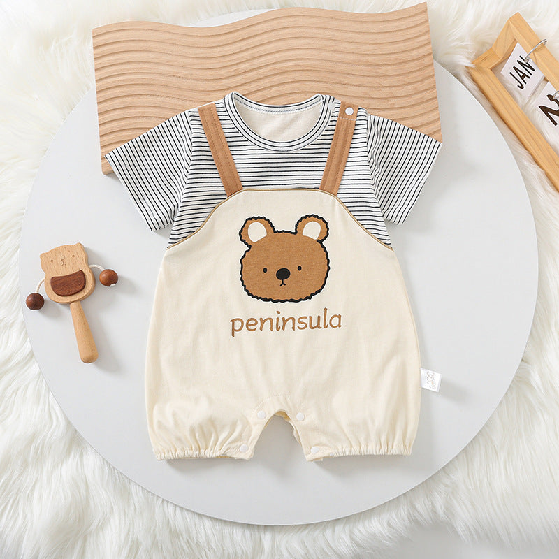 Cartoon Bear Short Sleeve Romper